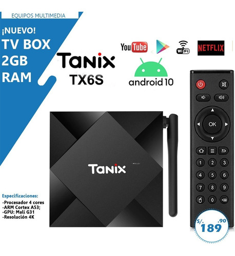 Tv Box Tanix Tx6s Con Android 10 Y Soporte Para Vídeo 4k 