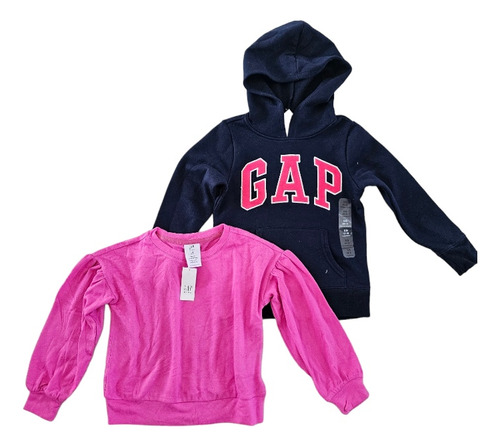 Gap Set 2pz Hoodie Sudadera Y Sueter Ligero Niña 4-5 Años 