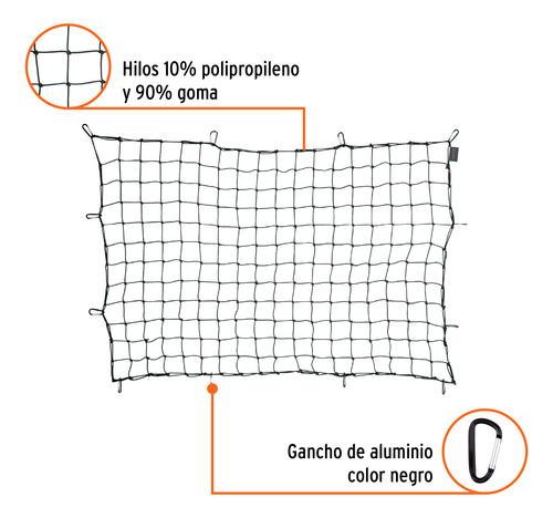 Red De Carga 1.80 M X 1.20 M Para Camioneta Truper 103622