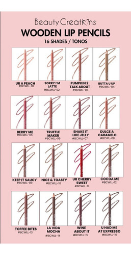 Delineador De Labios Beauty Creations De Madera Color Butta U Up