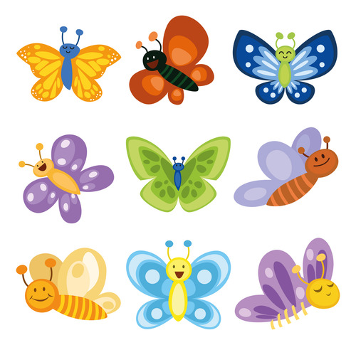 Kit Imprimible Mariposas Vectores Editables