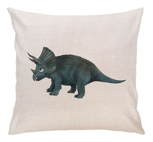 Cojín Infantil Con Relleno 45 X 45 Cm Dinosaurio Azul