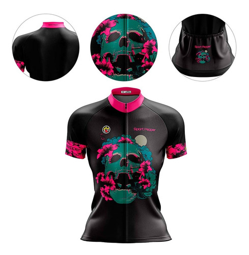 Camisa Sport Pepper Feminina Caveira Jalapenho Ciclismo 22