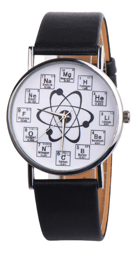 Elegante Reloj De Cuarzo Analógico De Cuero Casual Químico P