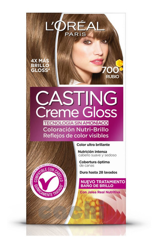 Tinta Loreal Casting Sin Amoniaco 700 Rubio