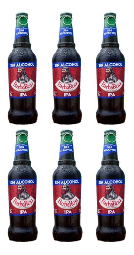Cerveza Sin Alcohol Ipa Pack X6 X 330ml Barba Roja