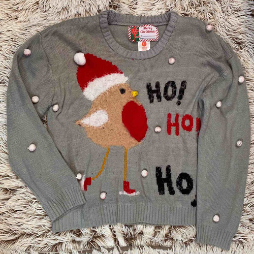 Ugly Sweater Navideño Pollito Con Gorro De Santa Mujer L