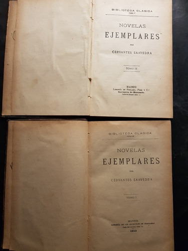 Novelas Ejemplares. Cervantes Saavedra. Tomo 1 Y 2 51n 408