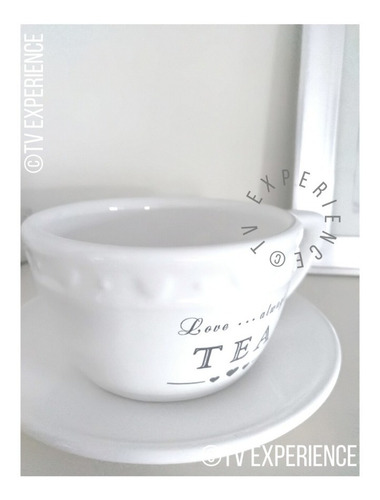 Imagen 5 de 6 de Taza De Té - Infusión Con Plato- Con Frase - 200 Cc