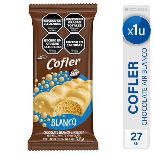 Chocolate Cofler Blanco Air Con Leche Arcor - Mejor Precio