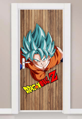 Adesivo Decorativo Parede Dragon Ball Z Goku Madeira 80x210