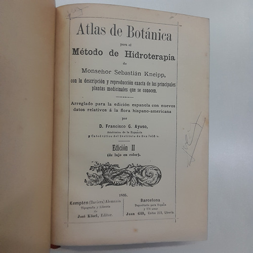 Atlas De Botánica Ilustrado 1895 Seb. Kneipp (Usado)