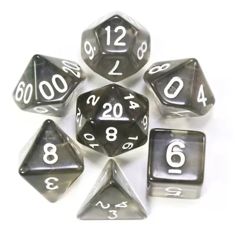 Kit de Dados de Tabuleiro RPG 7 unidades Set Jogos D&d D4 D6 D8 D10 D12 D20