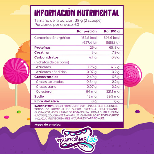 Proteína Hidrolizada Whey Munchies Lab 25g 2.2kg 60 Servs