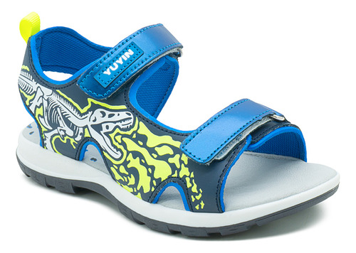 Sandalia De Dinosaurio Para Niño Cómoda Antiderrapante Azul