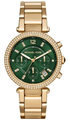 Relógio Michael Kors Mk6263 Parker Verde Dourado