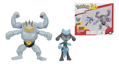 Figura Muñeco Pokemon Pack Machamp Riolu Juguete