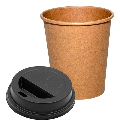 Vaso Polipapel Madera 8 Oz. (237cc) Con Tapa X100u 