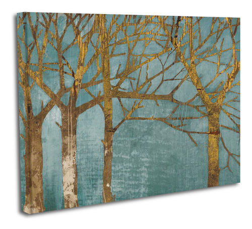 Cuadro Lienzo Canvas 45x60c Bosque Seco Arboles Pintura Arte