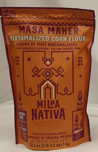 Harina De Maiz Nixtamalizado Tuxpeño De Chiapas Milpa Nativa