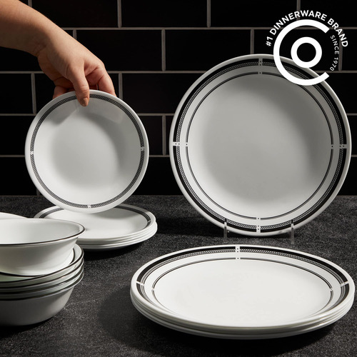 Corelle Vitrelle Juego De Vajilla Redonda De 18 Piezas Para