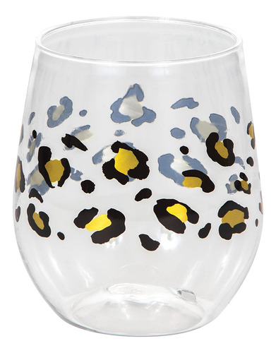 Converting Vaso Vino Plastico Diseño Leopardo 6 Unidad