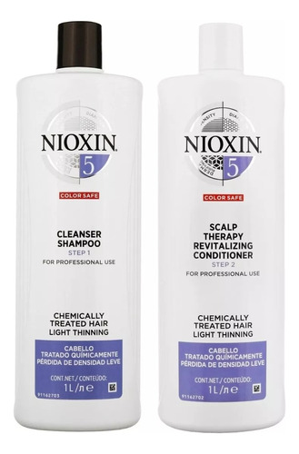 Nioxin-5 Shampoo+ Acondicionador Chemically Treated Hair 1lt