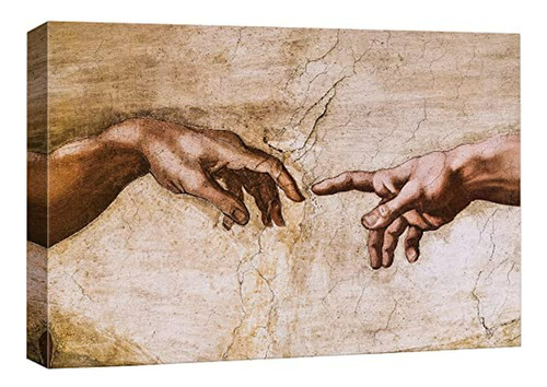 Cuadro De  Manos De Dios, Creación De Adán  De Michelangelo: