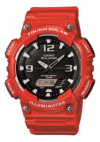 Reloj Casio Hombre Rojo Aq S810wc 4avcf Pantalla Analógica