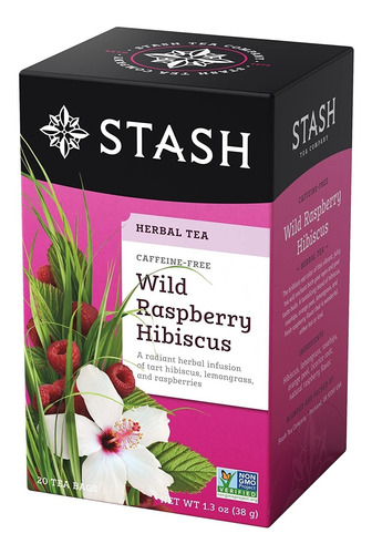Té Herbal Stash Premium Wild Raspberry Hibiscus 20 Sobres