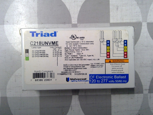 Universal Lighting / Triad C218unvme 120/277v 2 Cfl Ball Bby