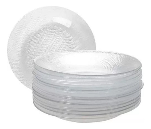 Plato Hondo 22cm Diamante Nadir Vidrio Templado X24 Color Transparente