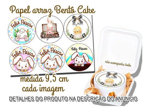 Imagem 1 de 2 de Papel De Arroz Mini Bolo Bento Cake Comestível Páscoa Coelho