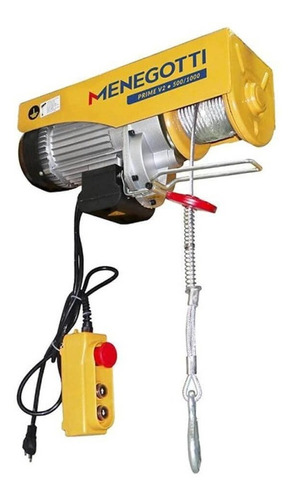 Guincho Elétrico Coluna Prime V2- 500/1000kg-220v- Menegotti Cor Amarelo Quantidade de cordas 1 220V