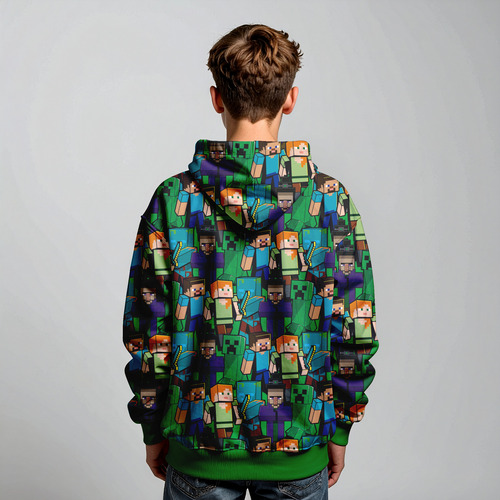 Sudadera Creeper Minecraft 08 Pelicula Infantil Unisex