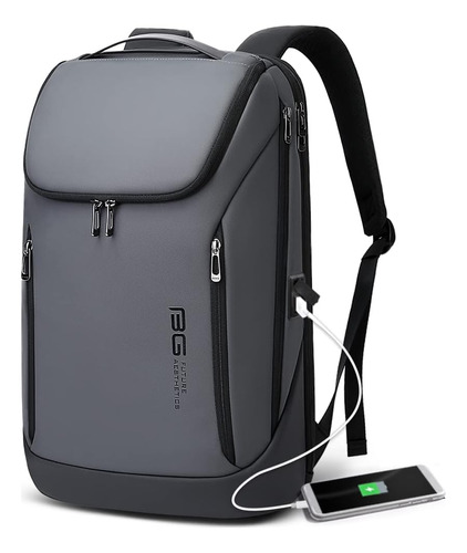 Mochila Bange BG2517 Laptop Viaje Impermeable USB Color Gris