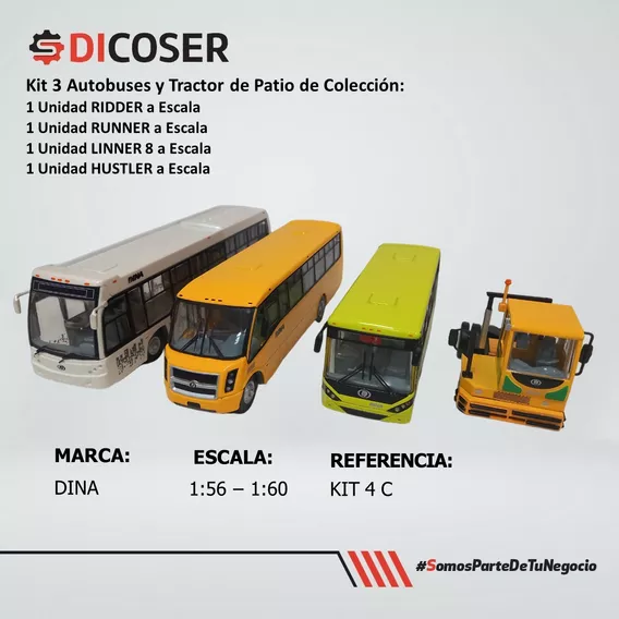 Autobuses A Escala (kit 4 C - Unidades Dina)