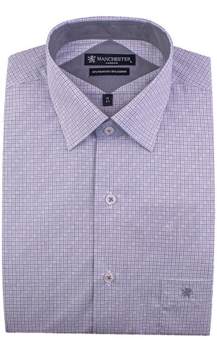 Camisa Vestir M/ L Cuadros Manchester Caballero 106