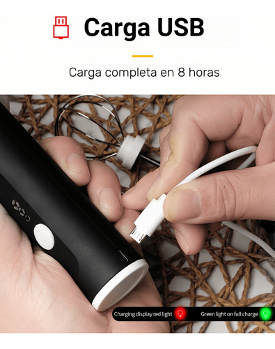Espumador De Leche Café Recargable Usb Con 3 Velocidades