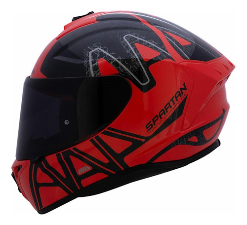Casco Moto Spartan Dekers Draken Rojo/negro Xl Color Rojo
