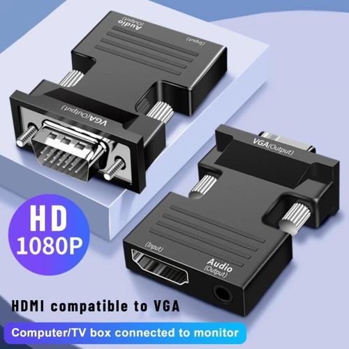 Convertidor Adaptador Hdmi Hembra A Vga Macho Y Audio 3.5 (Usado)