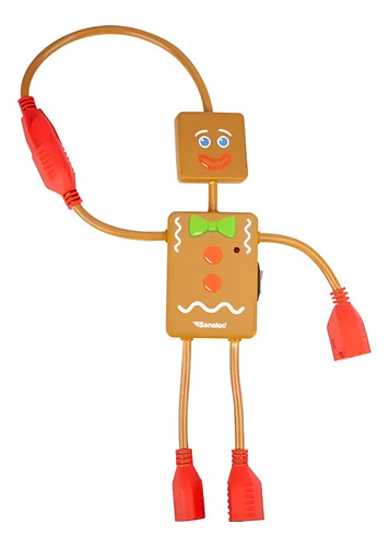 Multicontacto Navideño Forma Galleta Jengibre 4 Tomas