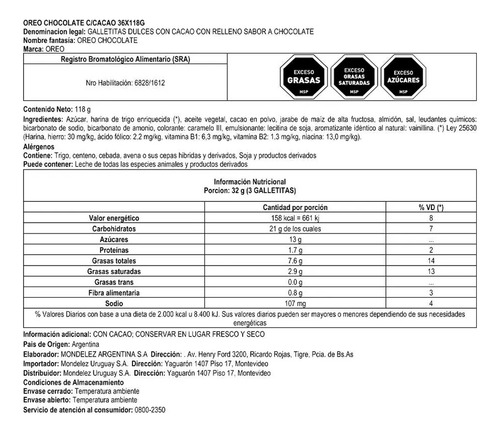 Galletas Clásicas Oreo 354 Grs X 4 Un
