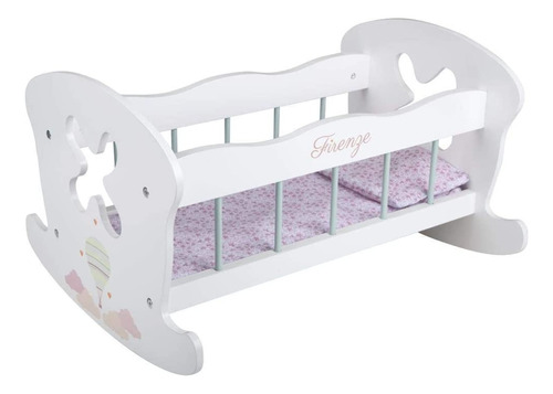 Cuna Cama Balancin Firenze Muñeco Reborn Almohada Y Colcha 