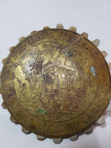 Imagen 3 de 5 de Antigua Insignia Automovil Pcia San Juan Bronce Mag 56014