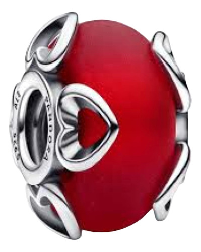 Charm Separador Rojo Corazones Plata 925 Compatible Pandora