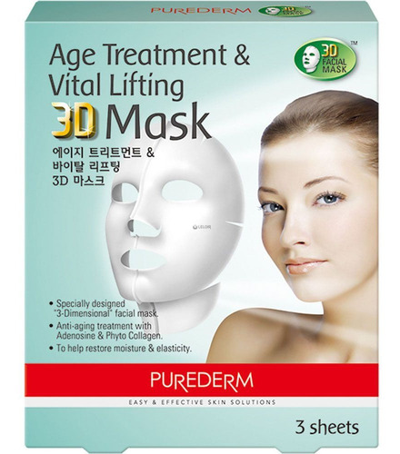 Máscara 3d Age Treatment & Vital Lifting Purederm X 3