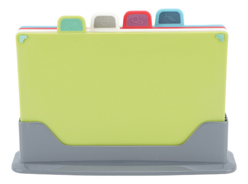 Set 4 Tablas Plus Gourmet Soporte Facil Guardado Multicolor Color Blanco Liso