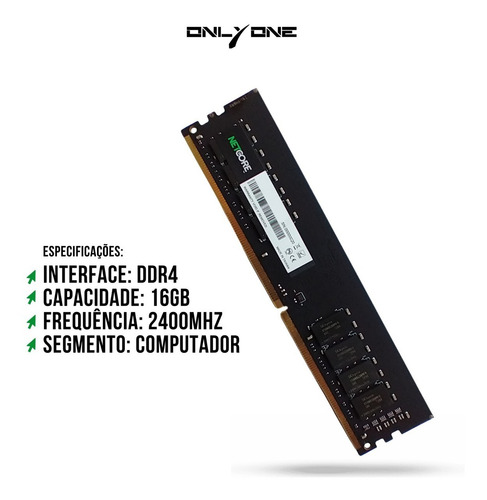 Imagem 1 de 4 de Memoria Netcore Ddr4 16gb 2400mhz Para Pc Computador Gamer