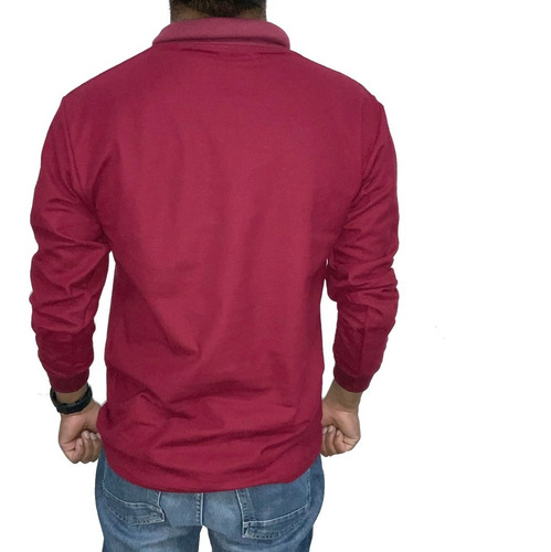 Playera Polo Army Store Manga Larga Ansel Vino